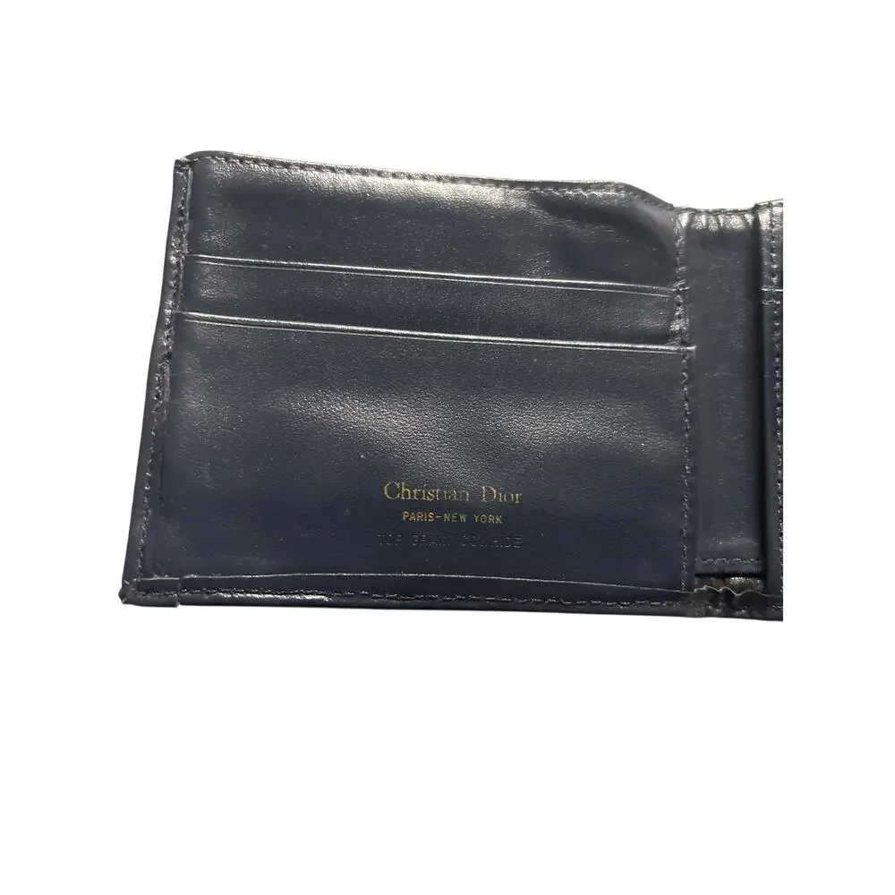 Christian Dior Oblique Jacquard Bifold Wallet Canvas Cowhide Trotter Monogram
